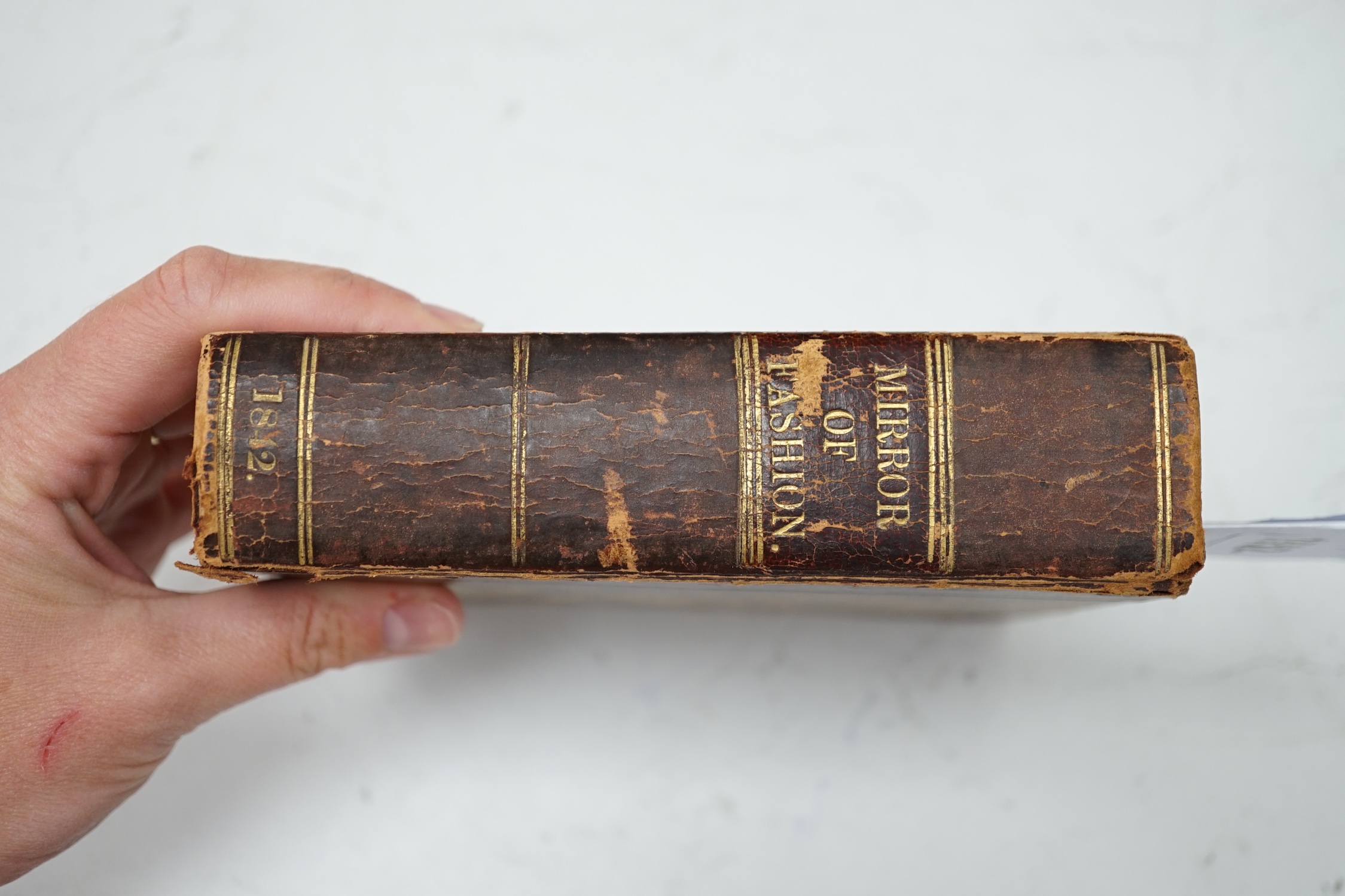 The Mirror of Fashion by Joseph Robins, London, 19th century hardback book with illustrated fashion plates. Condition - fair